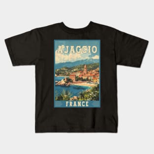 Ajaccio In France Mediterranean Paradise Travel Art Kids T-Shirt